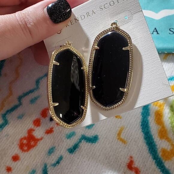 Kendra Scott Danielle reversible iridescent & black New!!!! Rare HTF - Picture 9 of 9